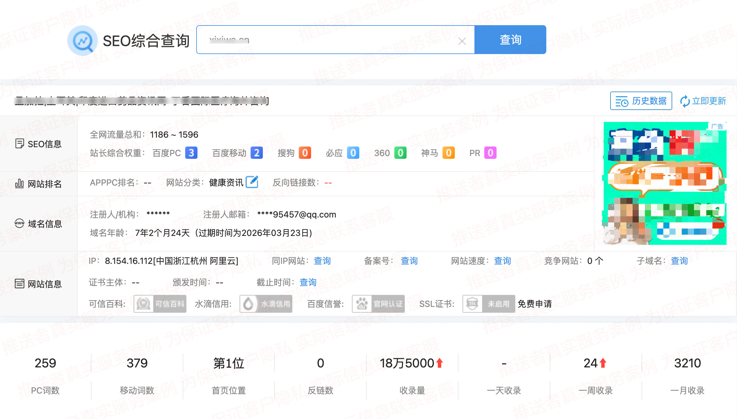 SEO排名效果图